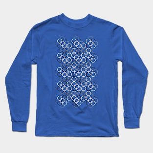 Black and White Circlets Blue Long Sleeve T-Shirt